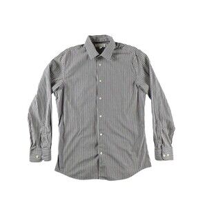 Banana Republic Shirt Mens M Purple Striped Athletic Fit Wrinkle Resistant
